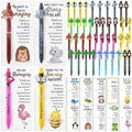 Sayglossy 40 Sets Inspirational Ballpoint Pens Gifts Bulk Funny Animal Customer Service Pens with Positive Bookmarks Employee Ap
