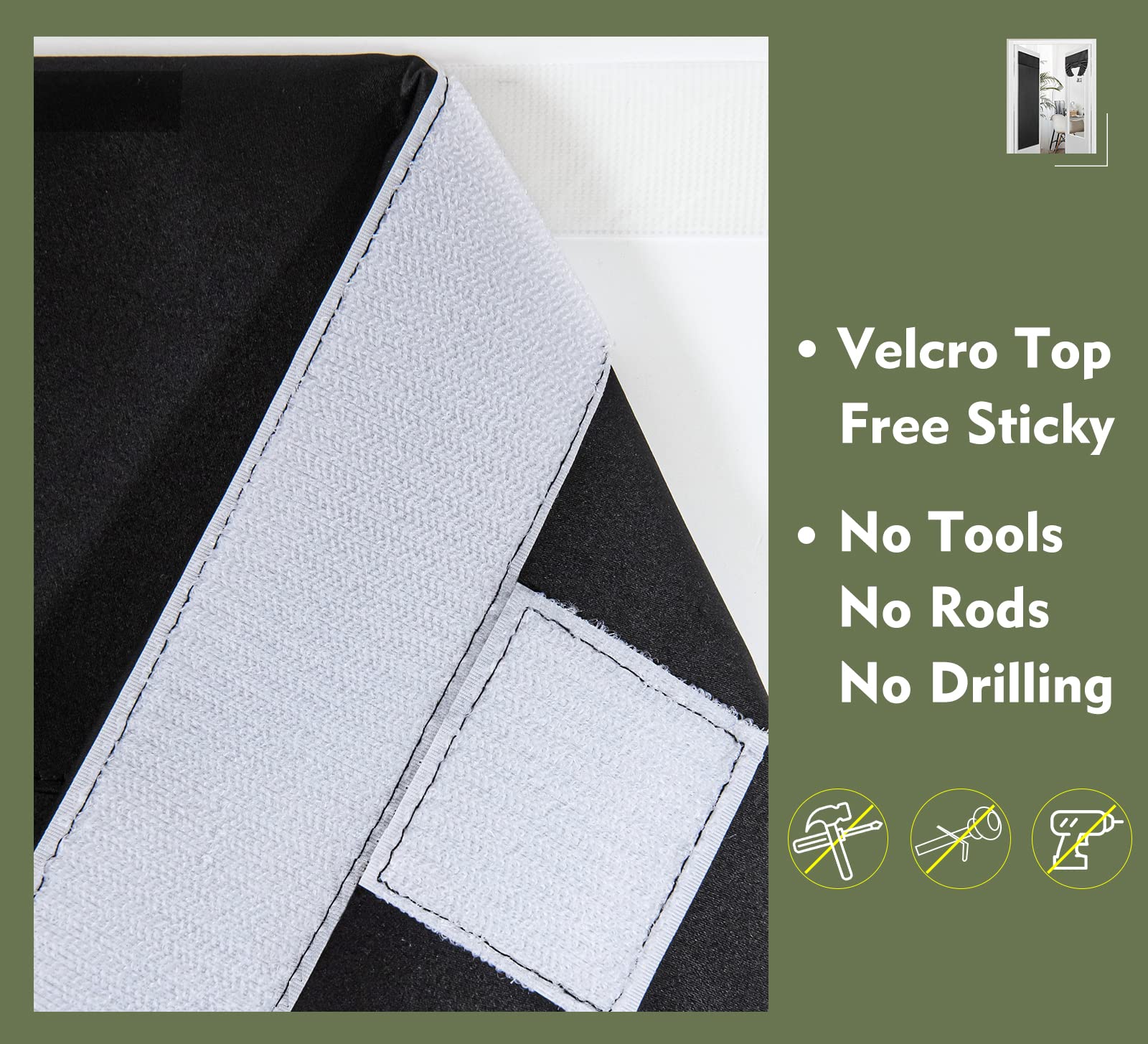 Pi Blackout Door Panel Curtain, 26X20 Inches, Polyester, Black, For Small Window/Door/Office, Thermal Insulated, Easy Care, 1 Panel (W26Xl20)