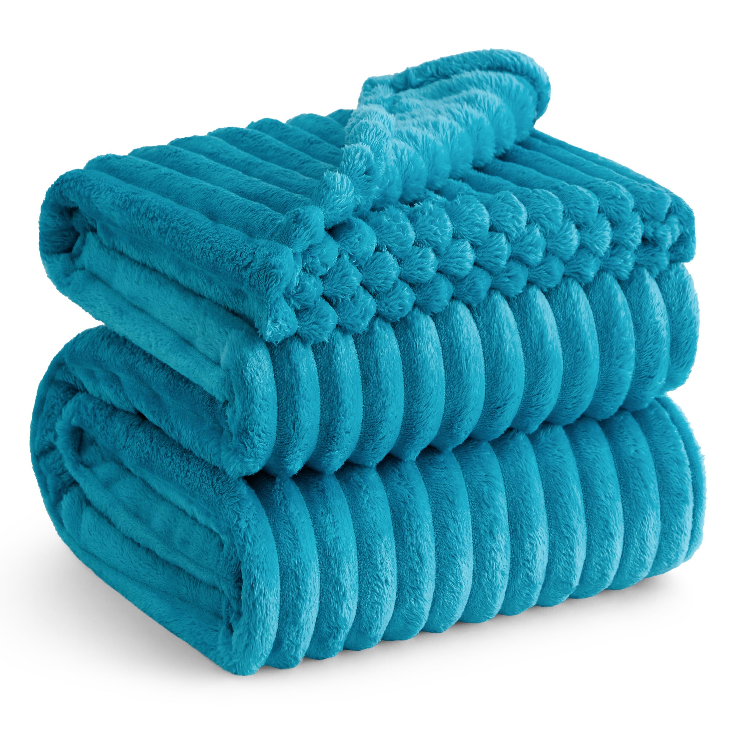 Bedsure Teal Fleece Blanket For Couch - Super Soft Cozy King Blankets For Women, Cute Small Blanket For Girls, 108X90 Inches