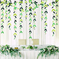 52 Ft Spring Summer Theme Green Paper Leaf Garland Hanging Leaves Streamer Banner for Green Birthday Wedding Engagement Bridal S