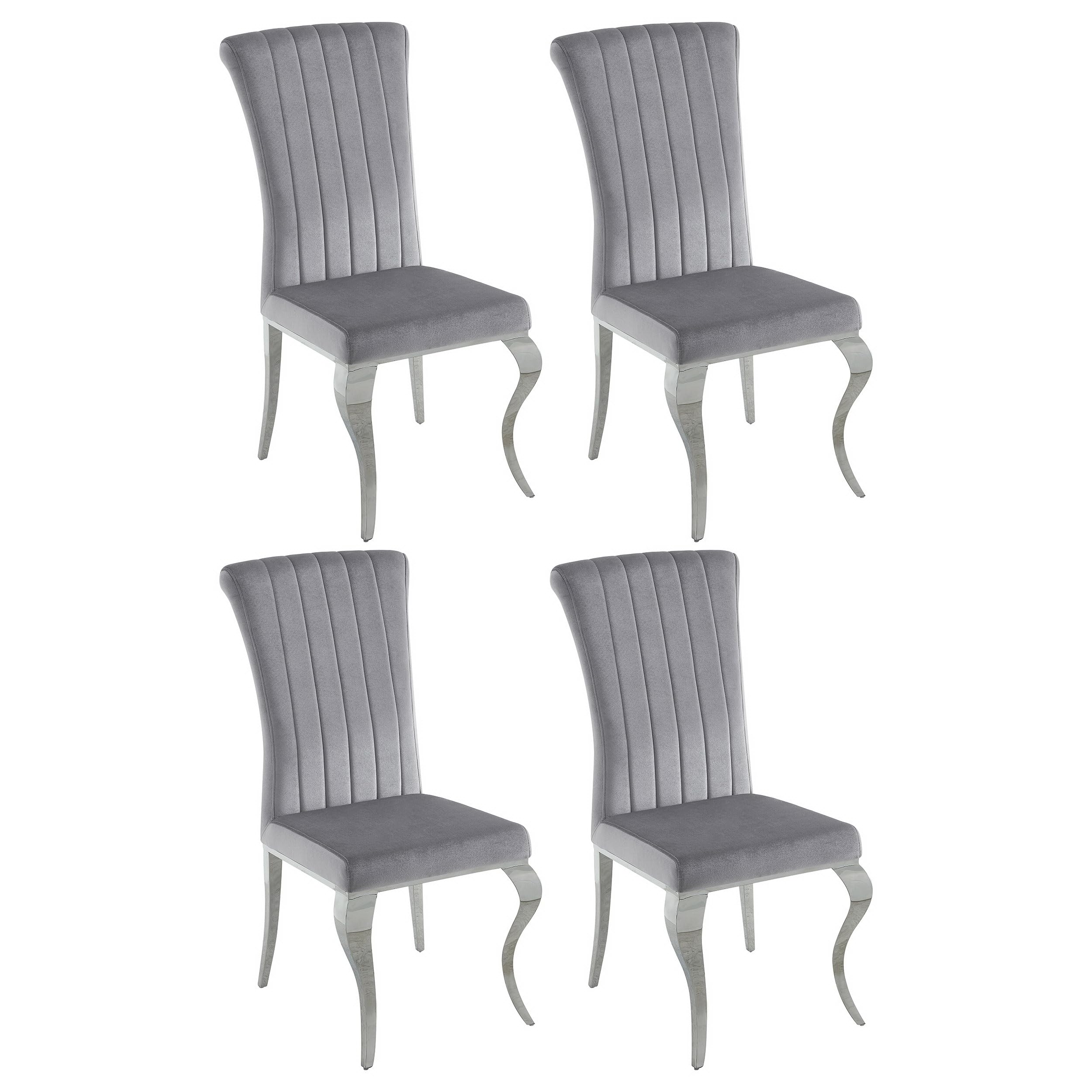 Coaster Home Furnishings Betty Upholstered Side Chairs Grey and Chrome (Set of 4)