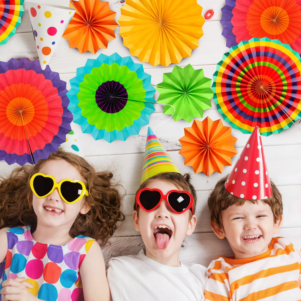 12Pcs Hanging Paper Fans Party Decorations Fiesta Party Supplies, Photo Props For Cinco De Mayo Carnival Mexican Taco Tuesday Vi