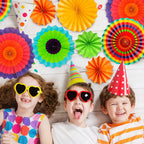 12Pcs Hanging Paper Fans Party Decorations Fiesta Party Supplies, Photo Props For Cinco De Mayo Carnival Mexican Taco Tuesday Vi