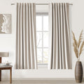 Uhitech Ivory Blackout Curtains 63 Inches Long For Bedroom Thermal Insulated Curtains 2 Panels Sets Living Room Linen Curtains L