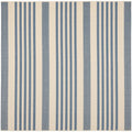 SAFAVIEH Courtyard Collection 710 x 710 Square Beige/Blue CY6062 Stripe Indoor/ Outdoor Patio Backyard Mudroom Area Rug