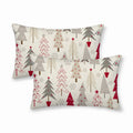 Christmas Pillow Covers 12X20 Set Of 2 Christmas Decor Linen Pillowcase Geometric Colorful Christmas Tree Throw Pillows Winter F