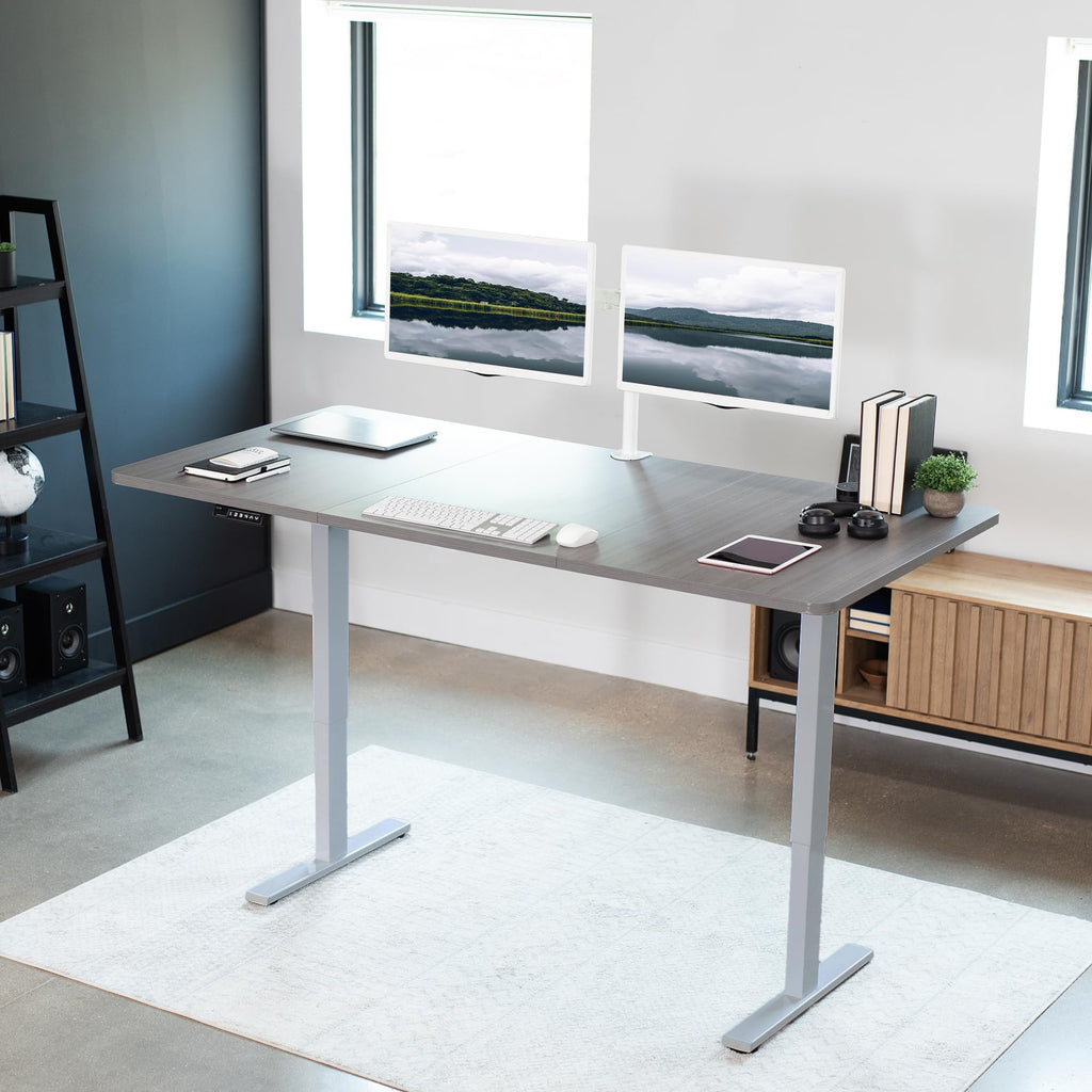 Vivo Electric 71 X 36 Inch Standing Desk Workstation, Memory Controller Height Adjustment, 1B Series, Dark Gray Top Gray Frame, Desk-Kit-1G7G-36