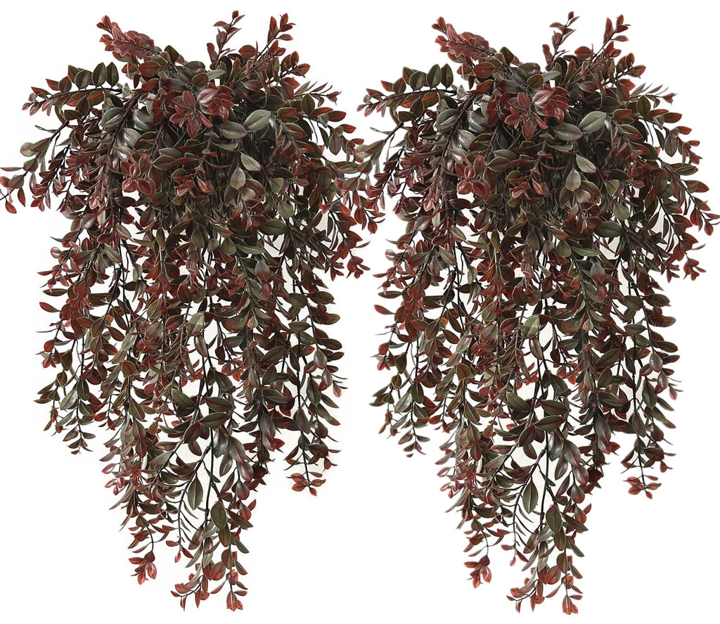 Artificial Hanging Vine Plants, Fake Foliage Ivy Plant Plastic Leaves Vines UV Resistant Greenery Faux Flowers Decor Home Indoor
