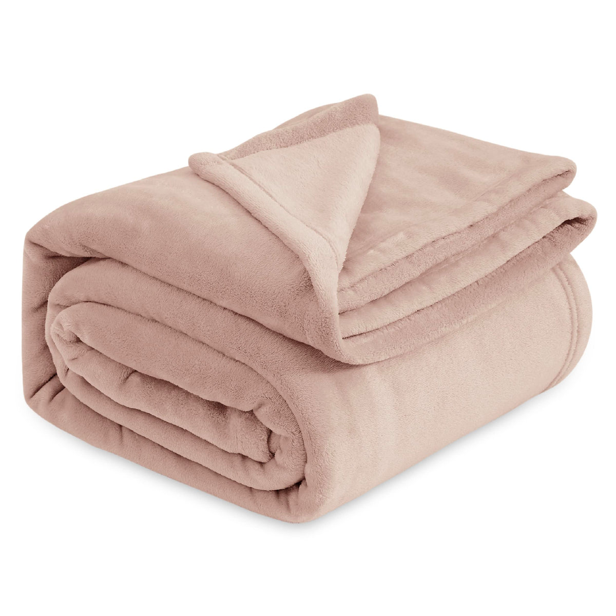Bedsure Fleece Blanket Queen Blanket Dusty Pink - Bed Blanket Soft Lightweight Plush Fuzzy Cozy Luxury Microfiber, 90X90 Inches