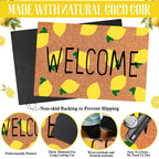 Ceenna Summer Lemon Welcome Doormat Lemon Coir Doormat With Non Slip Backing Summer Mat Front Porch Rugs For Home Entrance Anniv