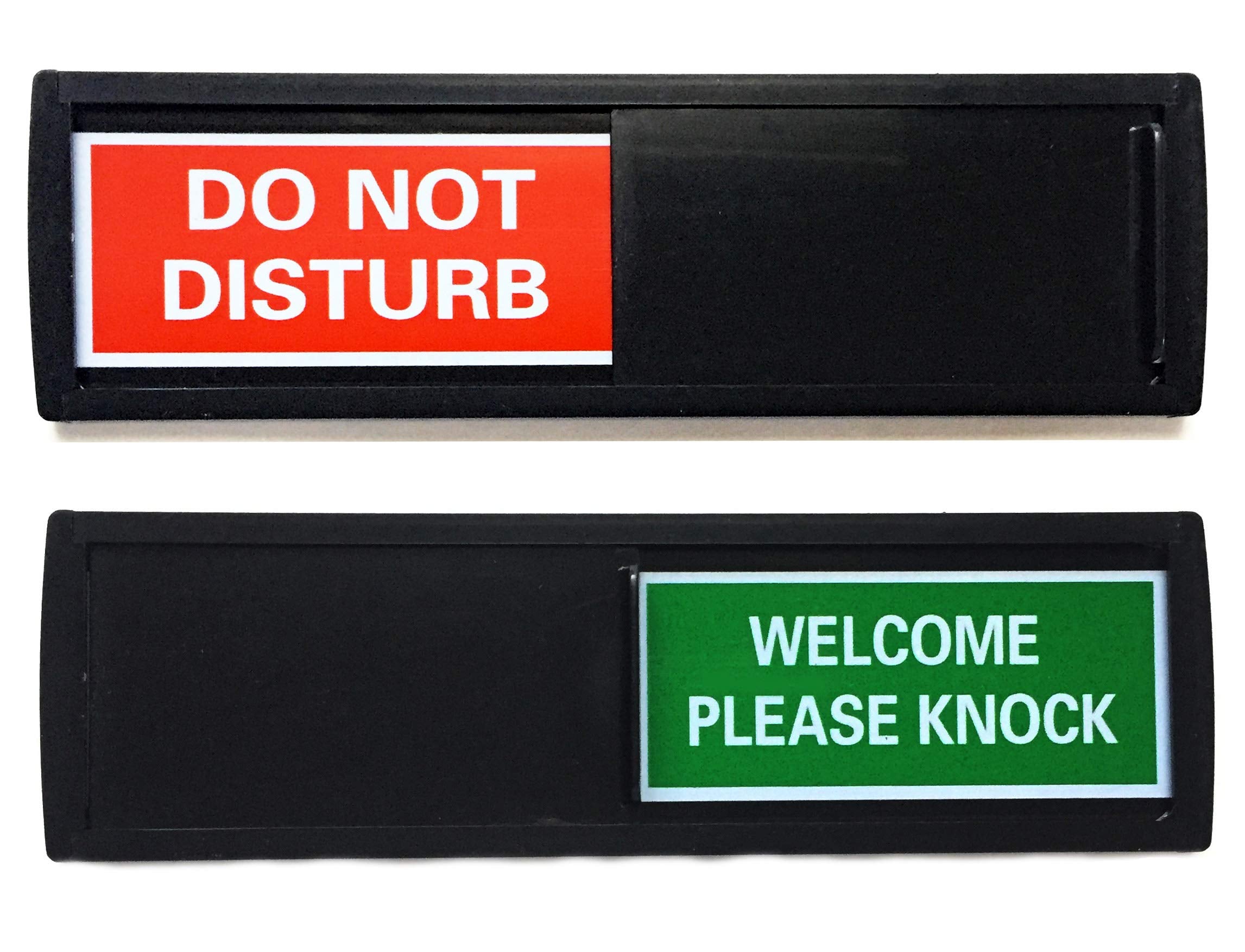 Black Do Not Disturb Sign | Shutter Changes When You Push It | For Home, Offices,Hotels, Hospitals (Don'T Disturb, Welcome Signs