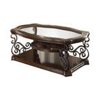 Coaster Home Furnishings Coffee Table with Tempered Glass Top Deep Merlot, 32"" d x 52"" w x 20"" h (CO-702448)