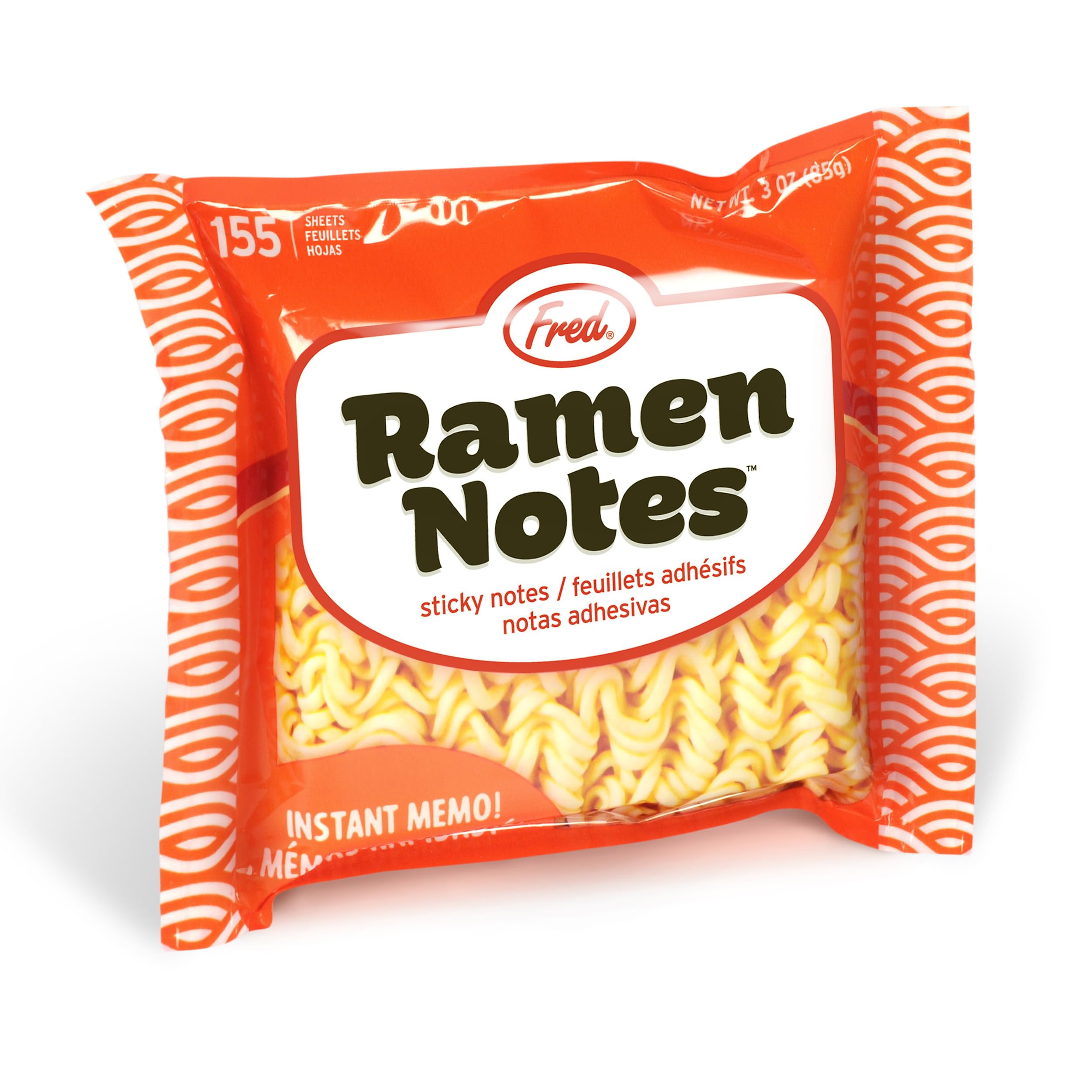 Genuine Fred Ramen Notes Ramen Noodle Sticky Note Pad, 155 Sheets, 3.5 X 3' - Fun Gift For The Office, Graduation, Back To Scho