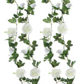 Felice Arts 2 Pcs Fake Rose Vine 13 FT Artificial Garland with Cream Rose Flowers for Bedroom Wedding Arch Table Arrangement Gar