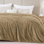 Bedelite Fleece Blanket King Size - 3D Ribbed Jacquard Soft And Warm Decorative Fuzzy Blankets - Cozy, Fluffy, Plush Lightweight