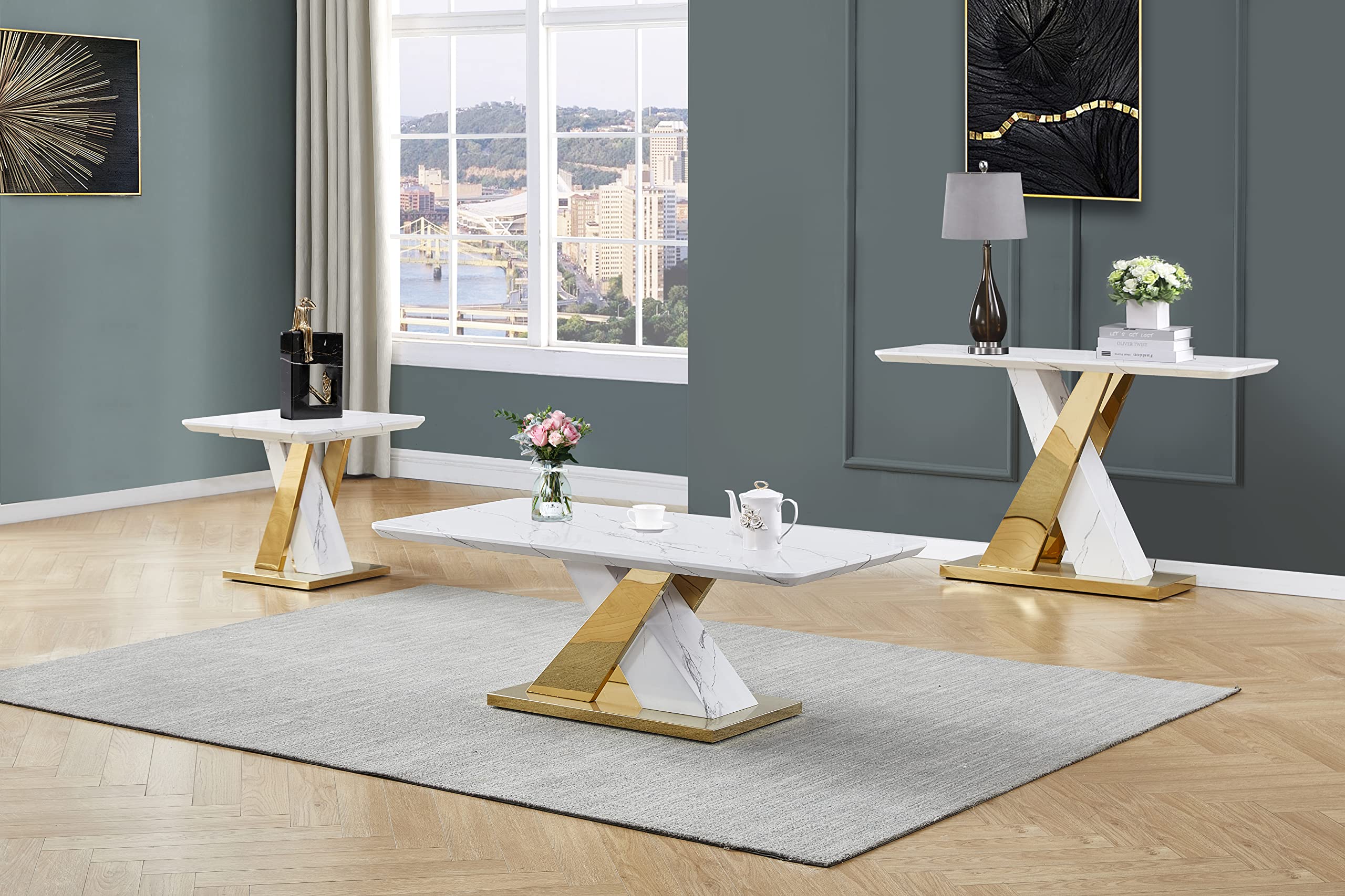 Best Quality Furniture CT297-8-9 Coffee Table Set - Thumbnail 2