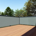 Tang 3' X 87' Green White Stripe Balcony Privacy Screen Fence 200Gsm Deck Fence Outdoor Privacy Cover Weather Resistant For Pati