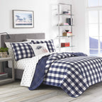 Eddie Bauer- King Quilt Set, Cotton Reversible Bedding With Matching Shams, Home Decor For All Seasons (Lakehouse Plaid Blue, Ki
