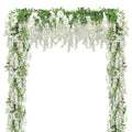 Findosom Wisteria Artificial Flowers Garland, 10Pcs Total 72FT White Wisteria Hanging Flowers, Flower Garland Decorations for Ho