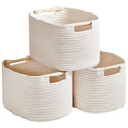R RUNKA 3 Pack Storage Basket for Cabinet and Toy Organization - 13'x9.8'x8.7' Baskets for Storage - Baby Toy Bin - Toy Stora