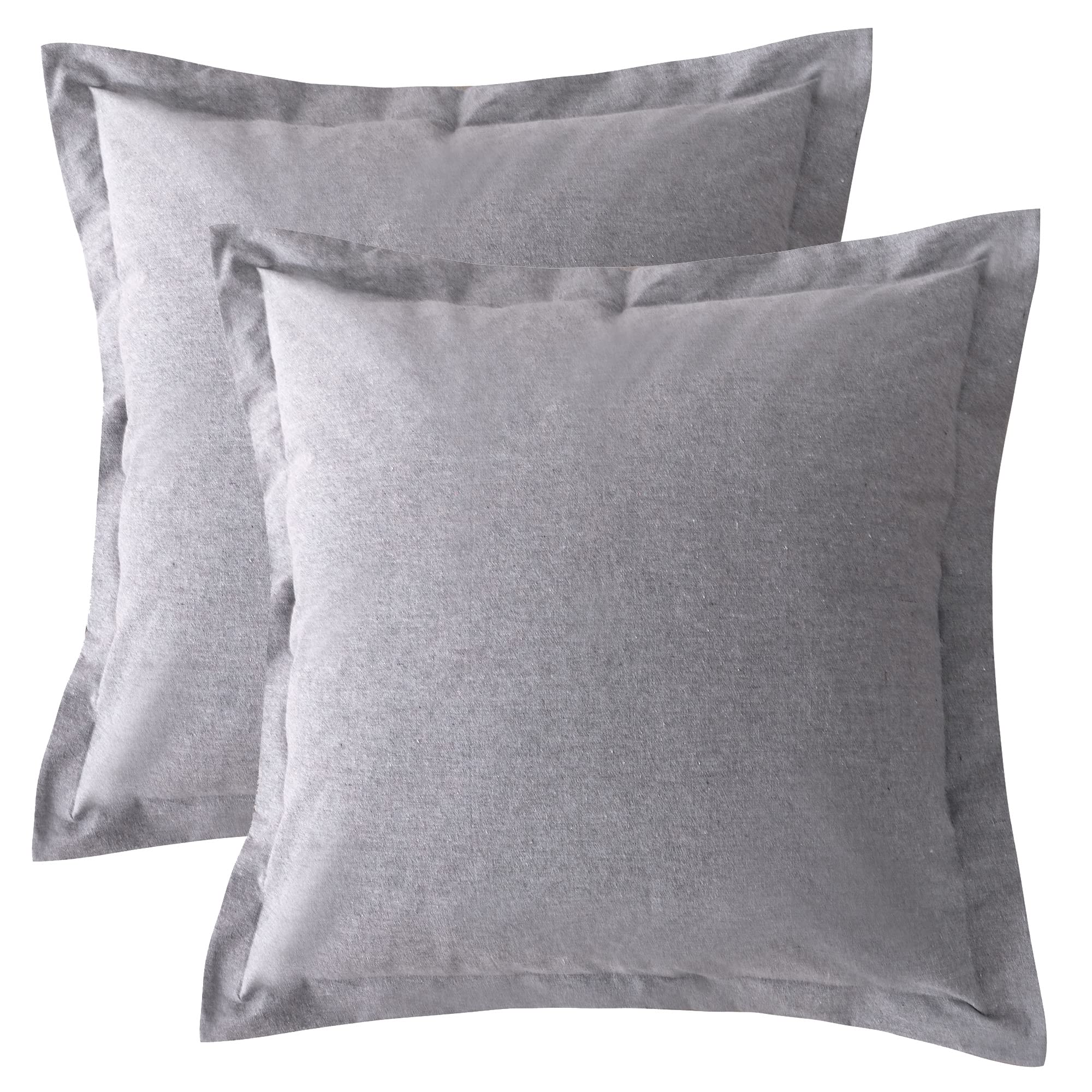 Levtex Home - Camden Grey - Euro Shams (Set Of 2) - Linen Style - Grey - (26X26In.), No Insert