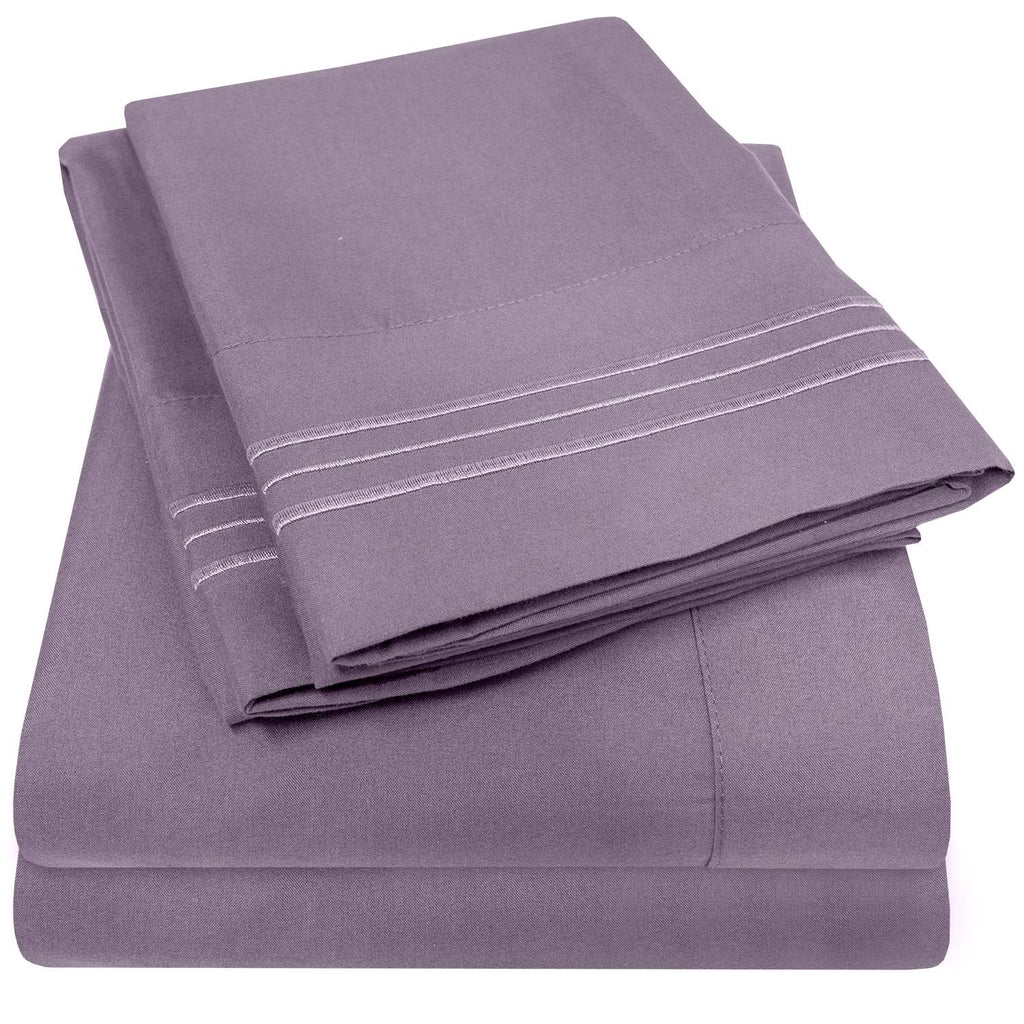 1500 Supreme Collection Full Sheet Sets Plum - Luxury Hotel Bed Sheets And Pillowcase Set For Full Mattress - Extra Soft, Elasti
