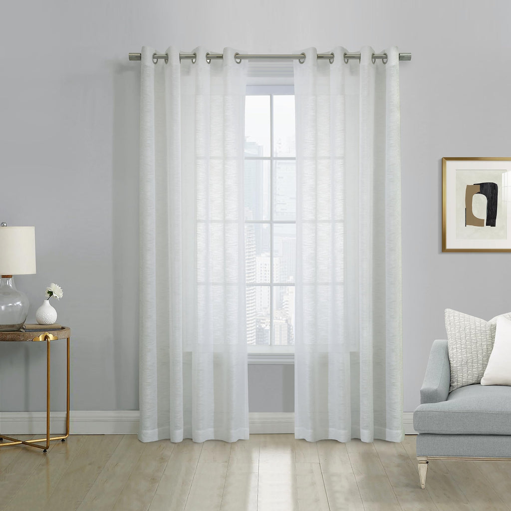 Richmark International Boucle Sheer Grommet Curtain Panel 52 x 84 in White
