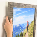 ArtToFrames 16x16 Inch Brown Picture Frame, This 1.63 Inch Custom Wood Poster Frame is Real Reclaimed Barnwood 1.5 Inch - Comes 