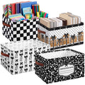 Boao 4 Pcs Black and White Classroom Storage Baskets for Back to School