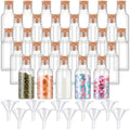 50 Packs 1 oz Plastic Sand Art Bottles with Cork Stoppers Mini Vial Potion Bottles Perfume Cork Bottle with 10 Mini Funnels for 