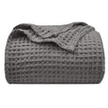 Phf Ultra Soft Waffle Weave Blanket Queen Size 90'X 90'- Washed Lightweight Breathable Cozy Woven Blanket For Bed - Aesthetic Decor For Couch Bedding Sofa Home Car - Grey