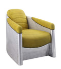 Brancaster Accent Chair in Yellow Top Grain Leather & Aluminum