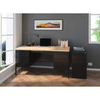 Lorell Fortress Maple Top Double-Pedestal Desk - 60" x 29.5" x 30"