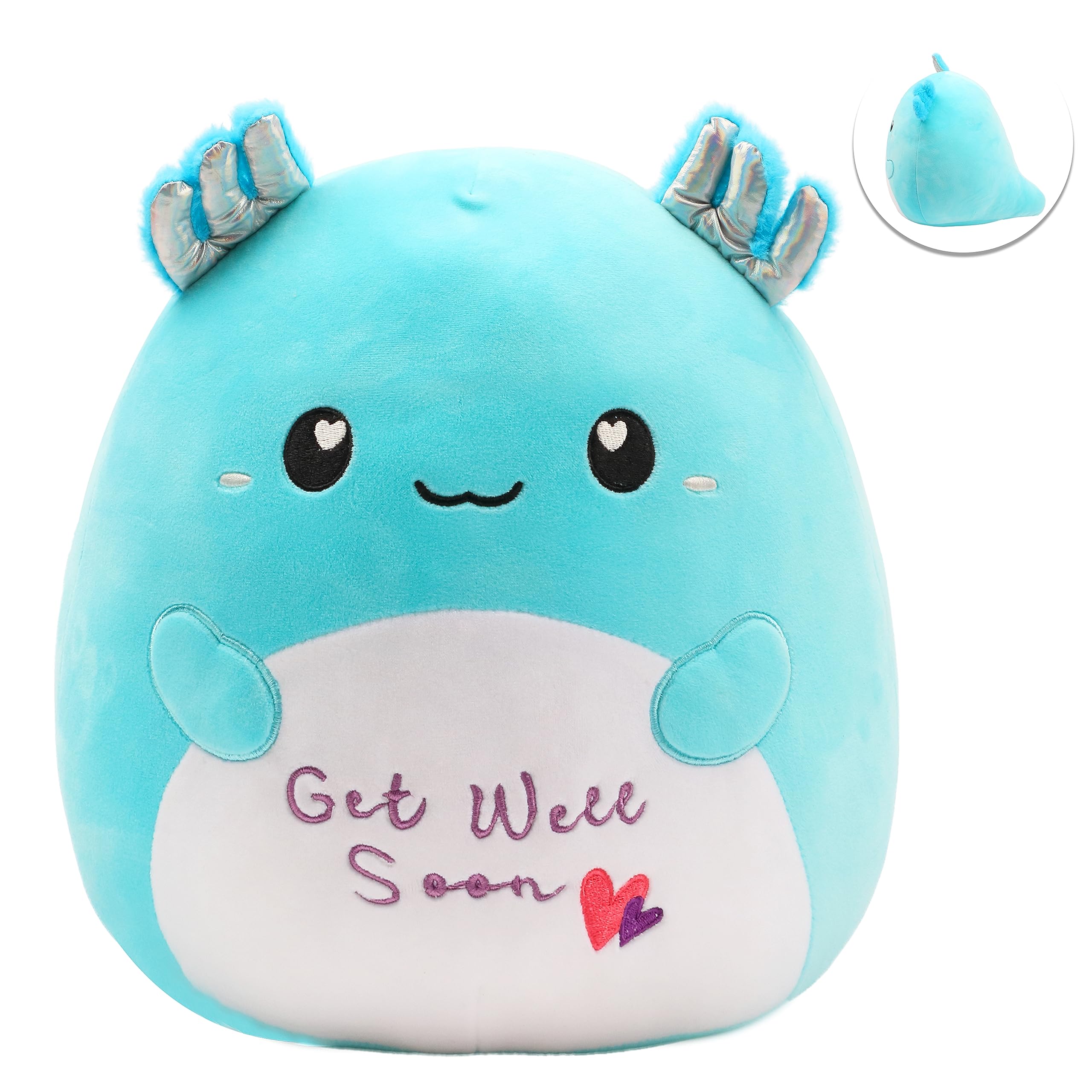 Easfan 13' Get Well Soon Axolotl Plush Pillow Soft Cute Salamander Plush Get Well Soon Gifts For Kids Patient Feel Better For W