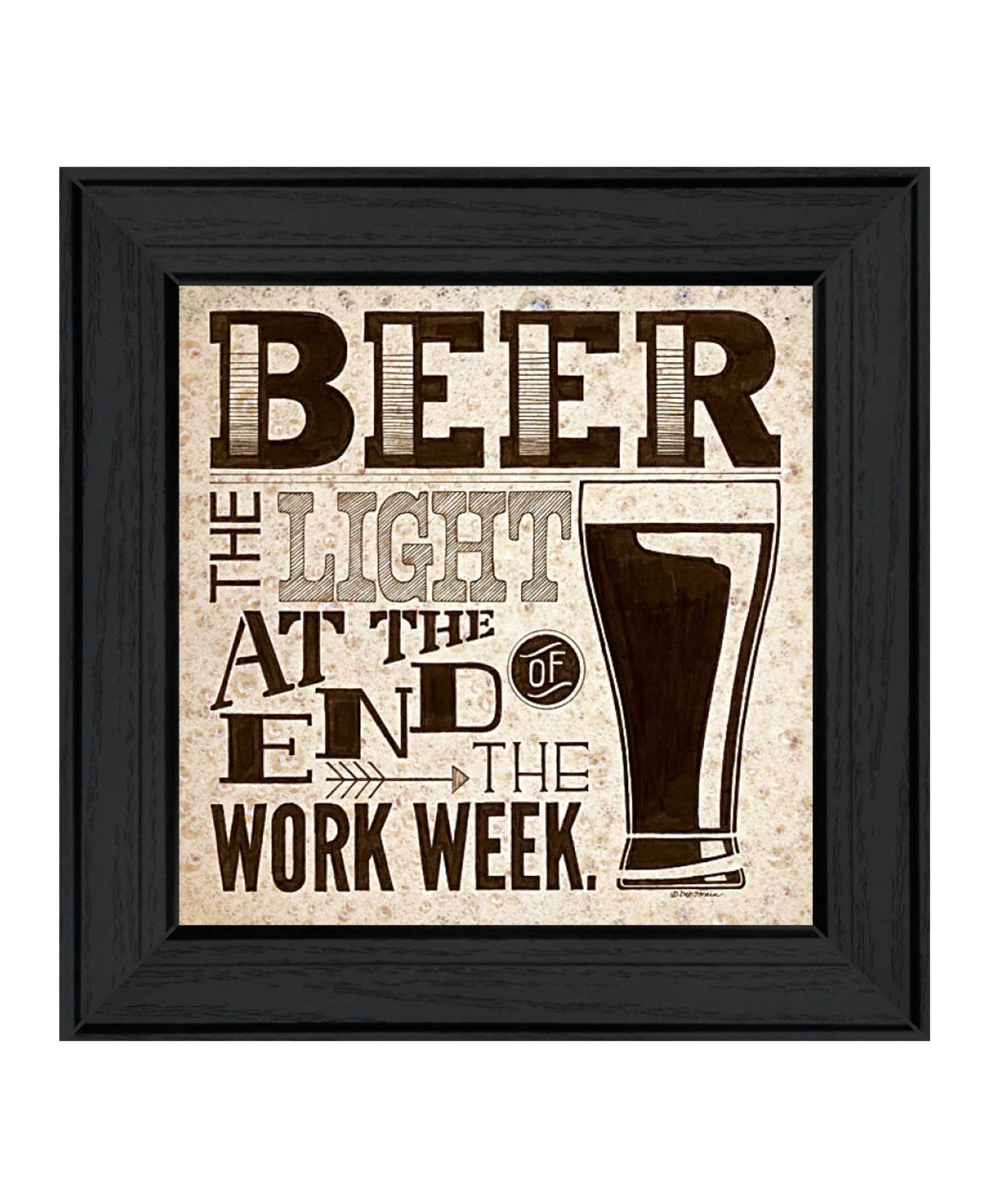 Beer at the End of the Work Week Black Framed Print Wall Art