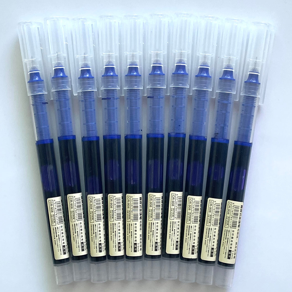 Sencoo 10 Pack Blue Extra Fine Point Pens Liquid Ink Pen Rolling Roller Ball Quick-Drying Ink For Home Office School Students Pe