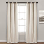 Lush Decor Sheer Grommet Curtains With Insulated Blackout Lining, Window Curtain Panels, Pair, 38''W X 84''L, Wheat - Curtain Wi