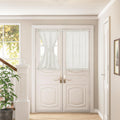 Dukiyo Thick Cream Linen Sheer Curtain Semi Transparent Drapes 2 Panels Beige Door Curtains Light Through W35 X L40 For Bedroom