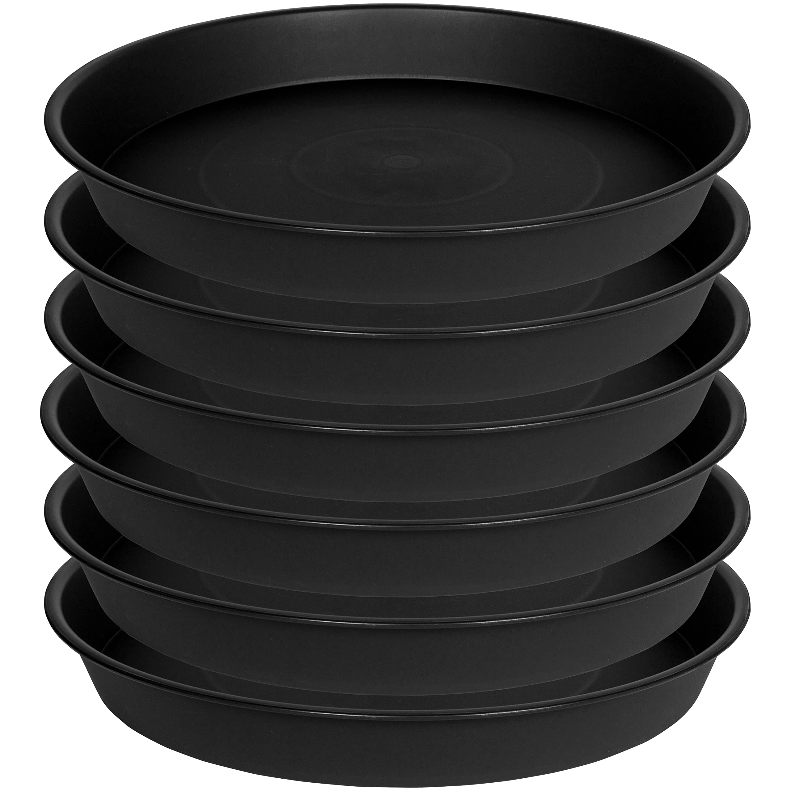 Bleuhome 6 Pack Plant Saucer Tray, 4 6 8 10 12 13 15 17 19 Inch Plant Saucers, Heavy Duty Plastic Plant Saucers For Indoors, Bir