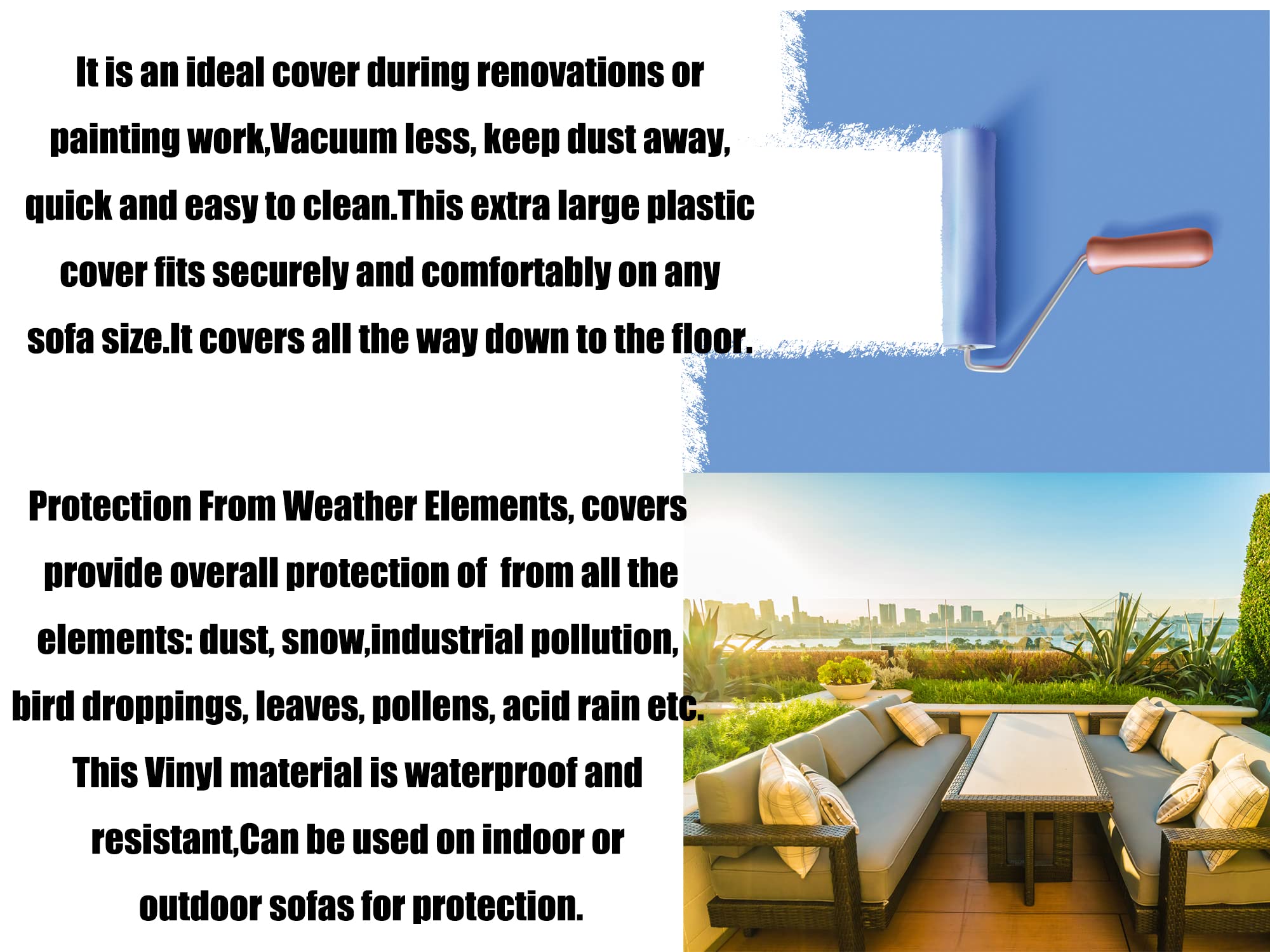 Imperius Clear Thick Heavy Duty Water Resistant Armchair/Recliner Cover,Waterproof Plastic Shield Covers For Armchair/Recliner