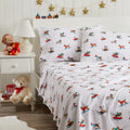4 Piece 100% Turkish Cotton California King Christmas Flannel Sheet Set | Kids Holiday Printed Bedding Sheets & Pillowcases | Do