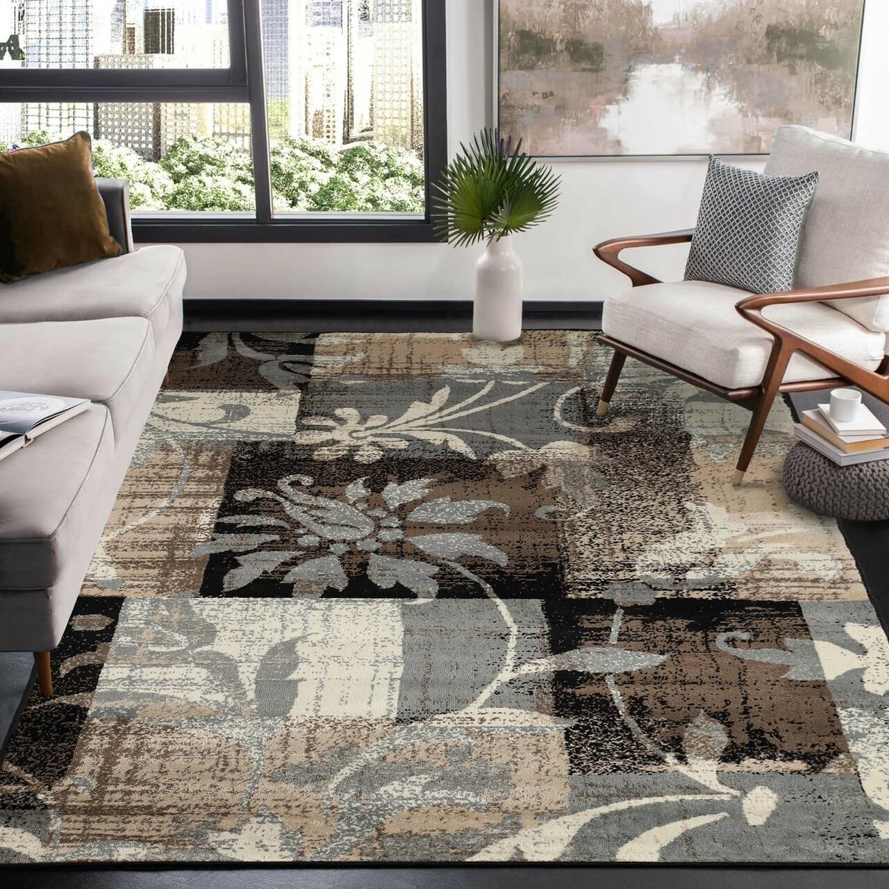 Superior Indoor Area Rug, Jute Backed, Perfect for Office, Living/Dining Room, Bedroom, Kitchen, Hallway, Entryway, Floor, Moder