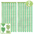 xo, Fetti Jungle Leaf Foil Curtain - Set of 2, 3x7 ft | Safari Theme Party Decorations, Zoo Animal Birthday Party Supplies, Baby