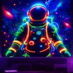 Apdidl Blacklight Posters Tapestry Space Astronaut Tapestries for Bedroom, Black Light Posters Cool Space Galaxy Wall Hanging, U