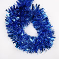 LZZYWYDTT 33FT Christmas Tinsel Garland,Blue Shiny Metallic Foil Decorations for Parade Floats, Halloween, Christmas Tree, New Y