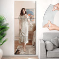 JUNEBRUSHS 3 Pack Self Adhesive Acrylic Mirror, 20 x 24 Inch Full Length Mirror Tiles,Frameless Mirror Sheets Wall Stickers,2MM 