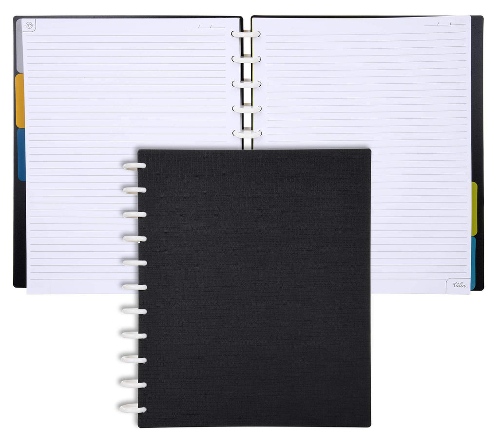 Talia Discbound Notebooks, Planner, Customizable, (Black, Letter (8.5In X 11In))