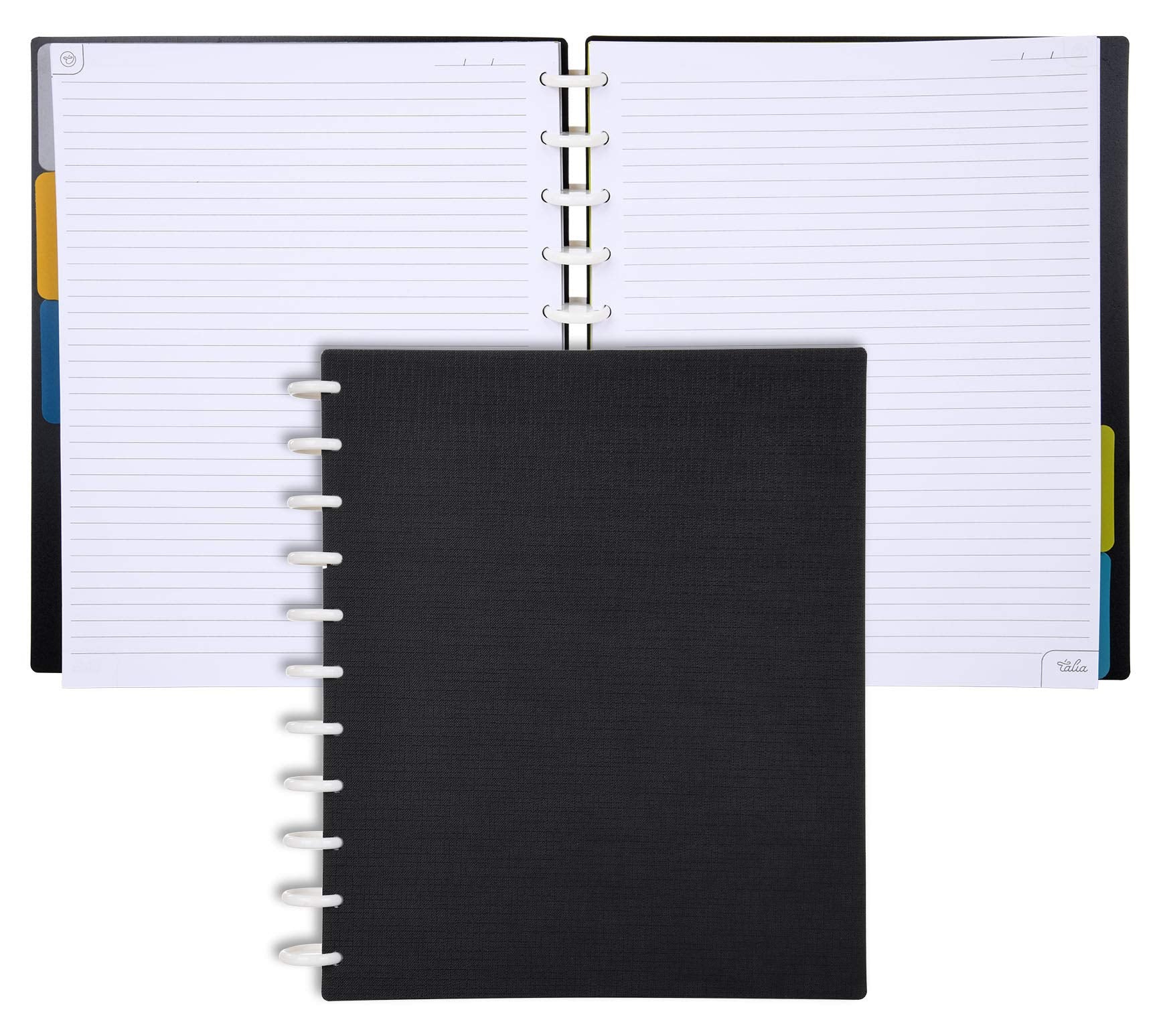 Talia Discbound Notebooks, Planner, Customizable, (Black, Letter (8.5In X 11In))