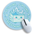 Gctriki Dumpster On Fire Mouse Pad, Cute Light Blue Round Mouse Pads For Desk, Funny Dumpster Mousepad For Laptop Gaming Stitche