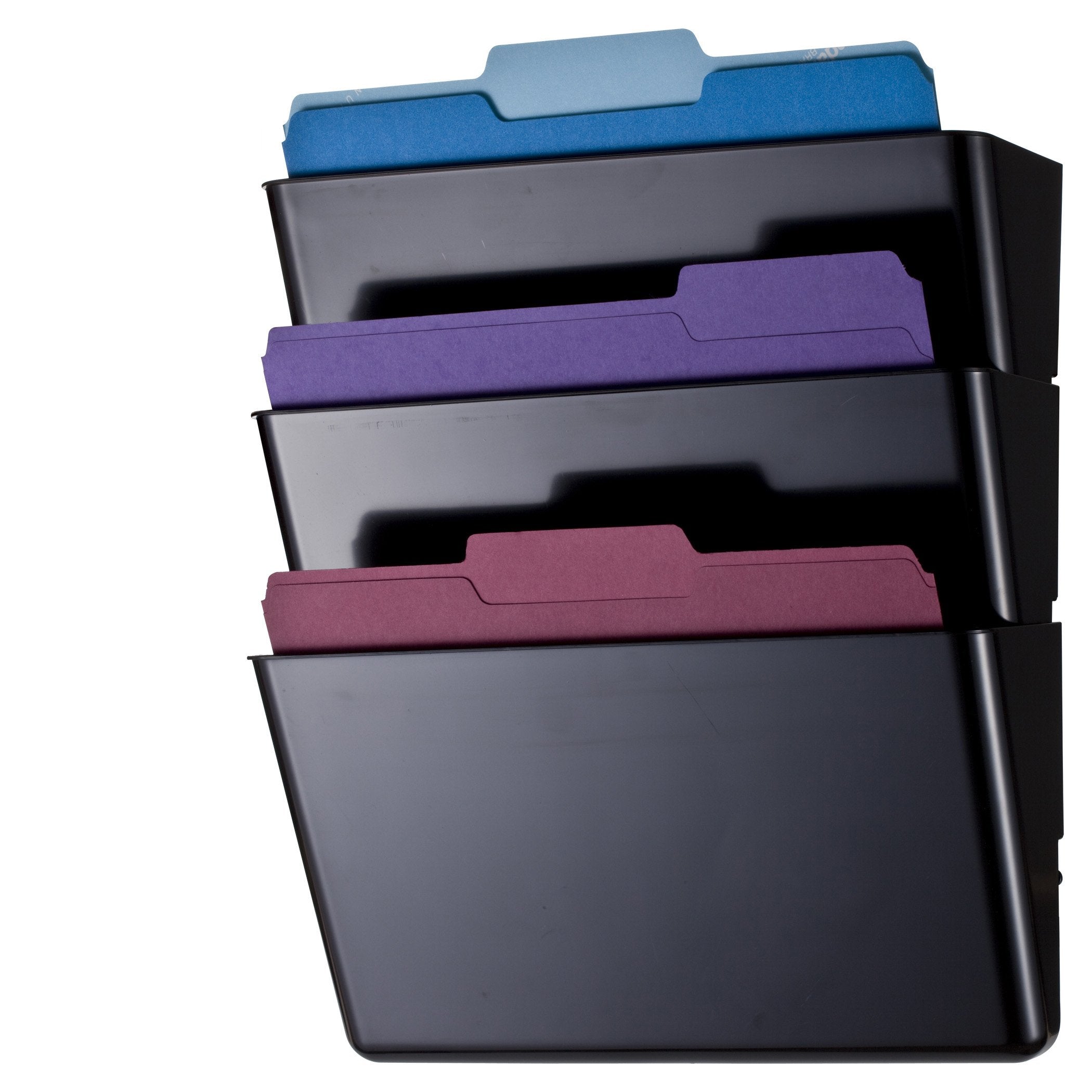 Officemate Letter Size Wall File, Recycled, Black (26092), 14.5' X 13' X 4.1', Set Of 3
